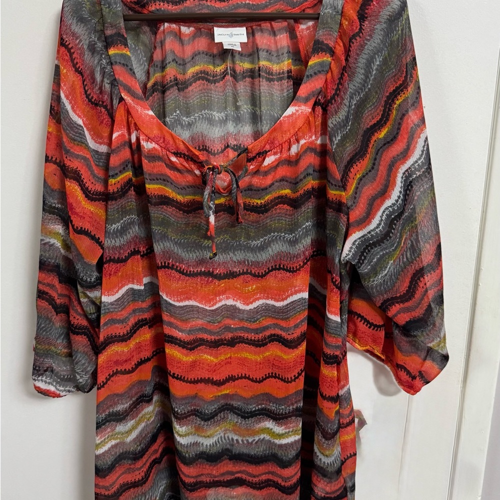 Jaclyn Smith Multicolor Wave Pattern Top - image 3
